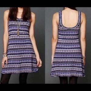 Free People Purple Sleeveless Aztec Print Dress